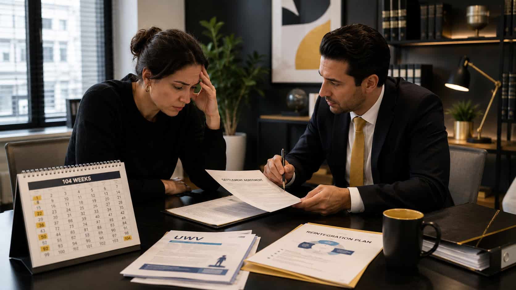Employee reviewing a VSO during sick leave with an employment lawyer in the Netherlands
