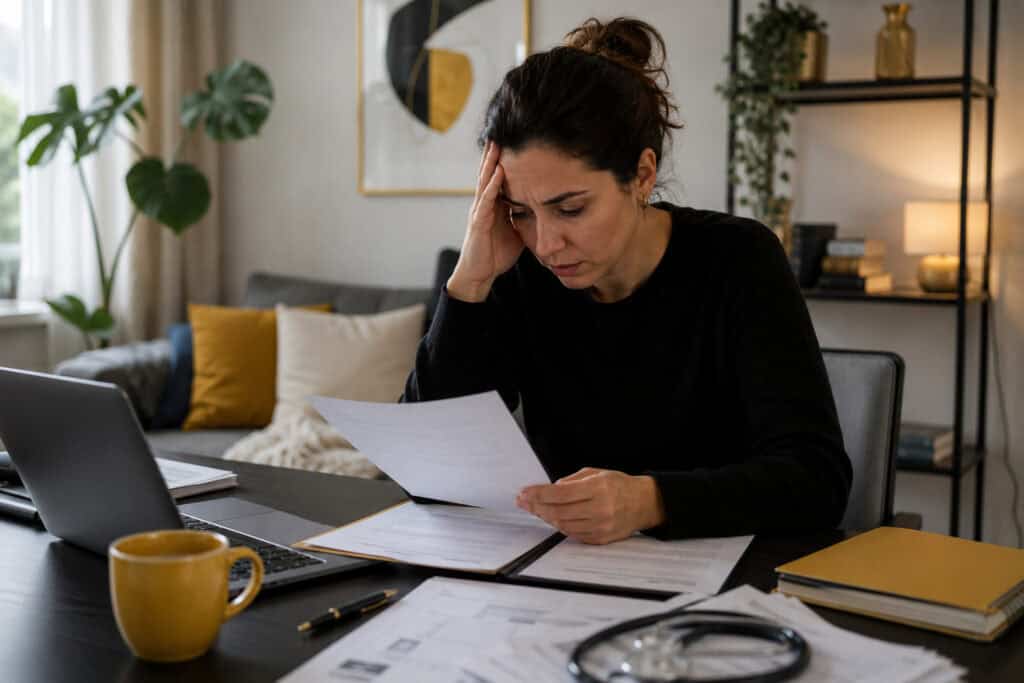 Employee with burnout considering a settlement agreement during sick leave
